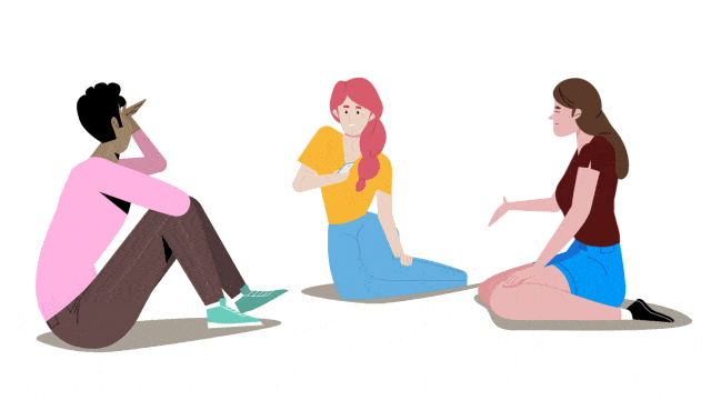people, 2D, illustrated, picnic, hanging out