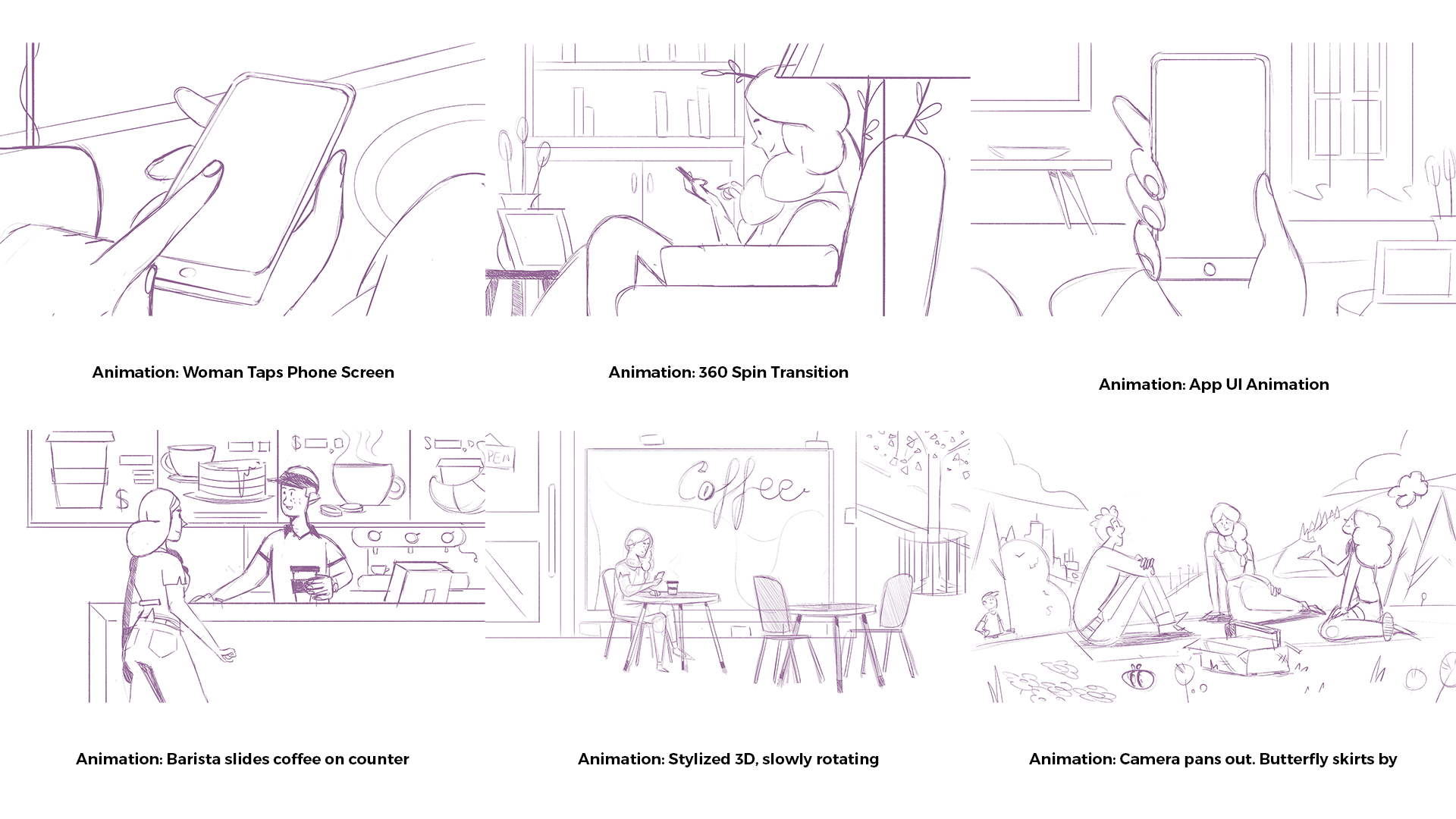 storyboard of a 2D animation